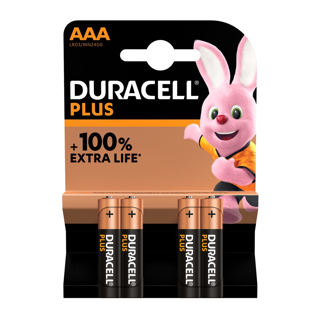 Blister(s) x 4 Pile alcaline blister x4 Duracell Plus 100%  LR03 - AAA 1.5V 1175