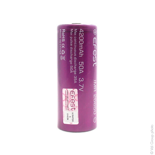 Accumulateur(s) Accus Lithium-Ion EFEST IMR26650 Li-Mn HD 3.7V 4200mAh FT