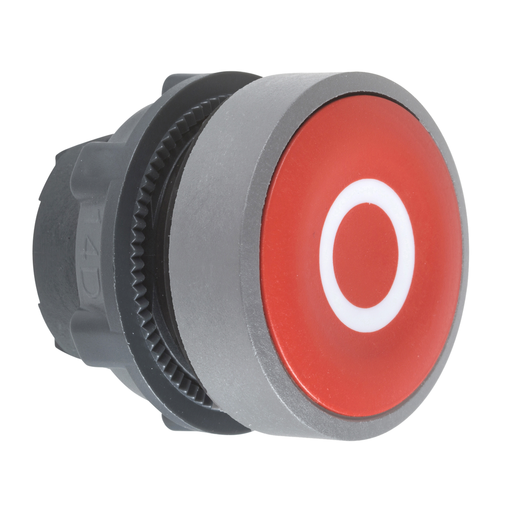 Harmony XB5 - tête de bouton poussoir - Ø22 - col grise - marqué 'O' - rouge