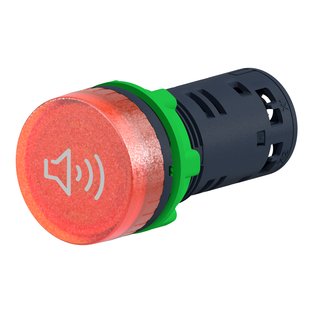 Harmony XB5 - buzzer lumineux - Ø22 - 90dB - rouge - 230V - racc bornier