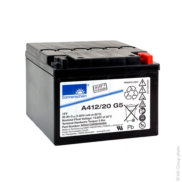 Batterie(s) Batterie plomb etanche gel A412/20 G5 12V 20Ah M5-M