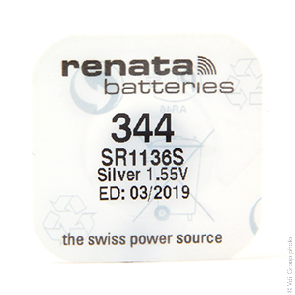 Blister(s) x 1 Pile bouton oxyde argent 344 RENATA 1.55V 105mAh