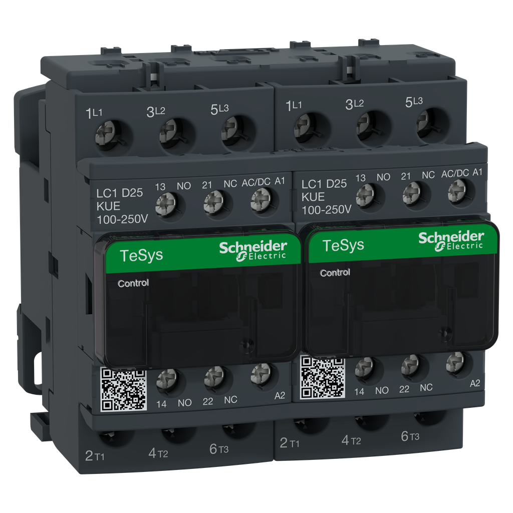 TeSys D - contacteur inverseur - 3P(3NO) - AC3 - inf= 440V 25A - 100 à 250Vca-cc