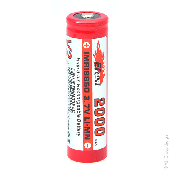 Accumulateur(s) Accus Lithium-Ion EFEST IMR18650 Li-Mn HD 3.7V 2Ah CT