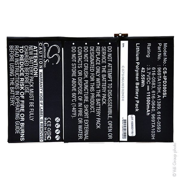 Batterie(s) Batterie tablette 3.7V 11500mAh