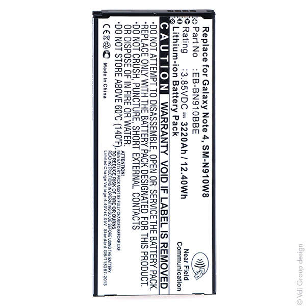 Blister(s) x 1 Batterie téléphone portable pour Samsung Galaxy Note 4 3.85V 3220