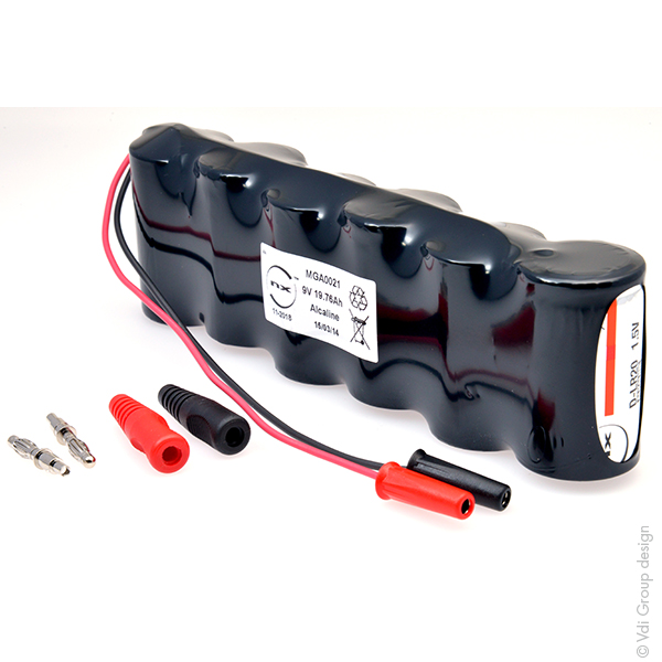 Pack(s) Batterie alcaline 6x D NX 6S1P ST1 9V 19.76Ah 4mm