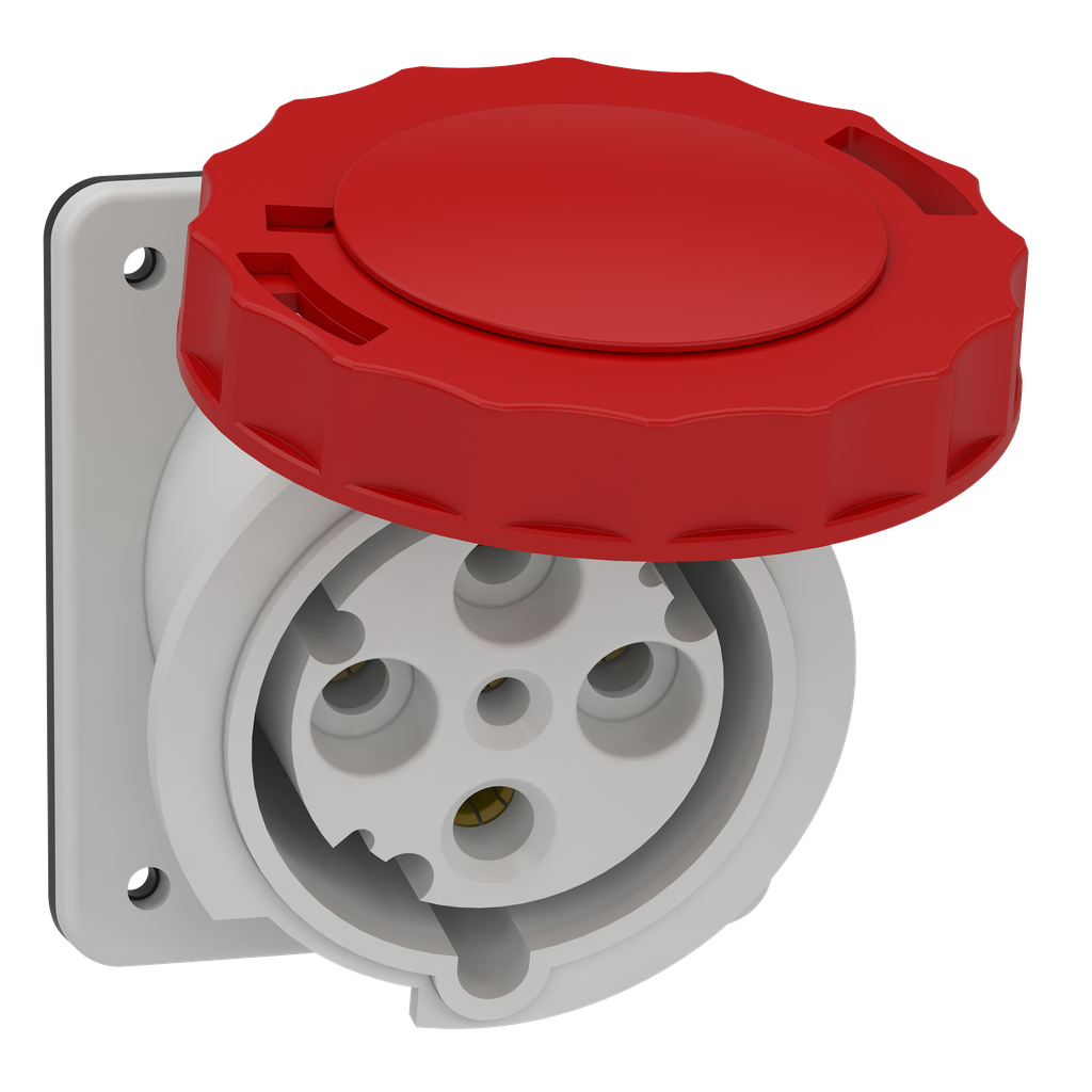 Mureva - socle de prise industrielle - CEE 63A 4P 380V 6U - inclinée - IP67