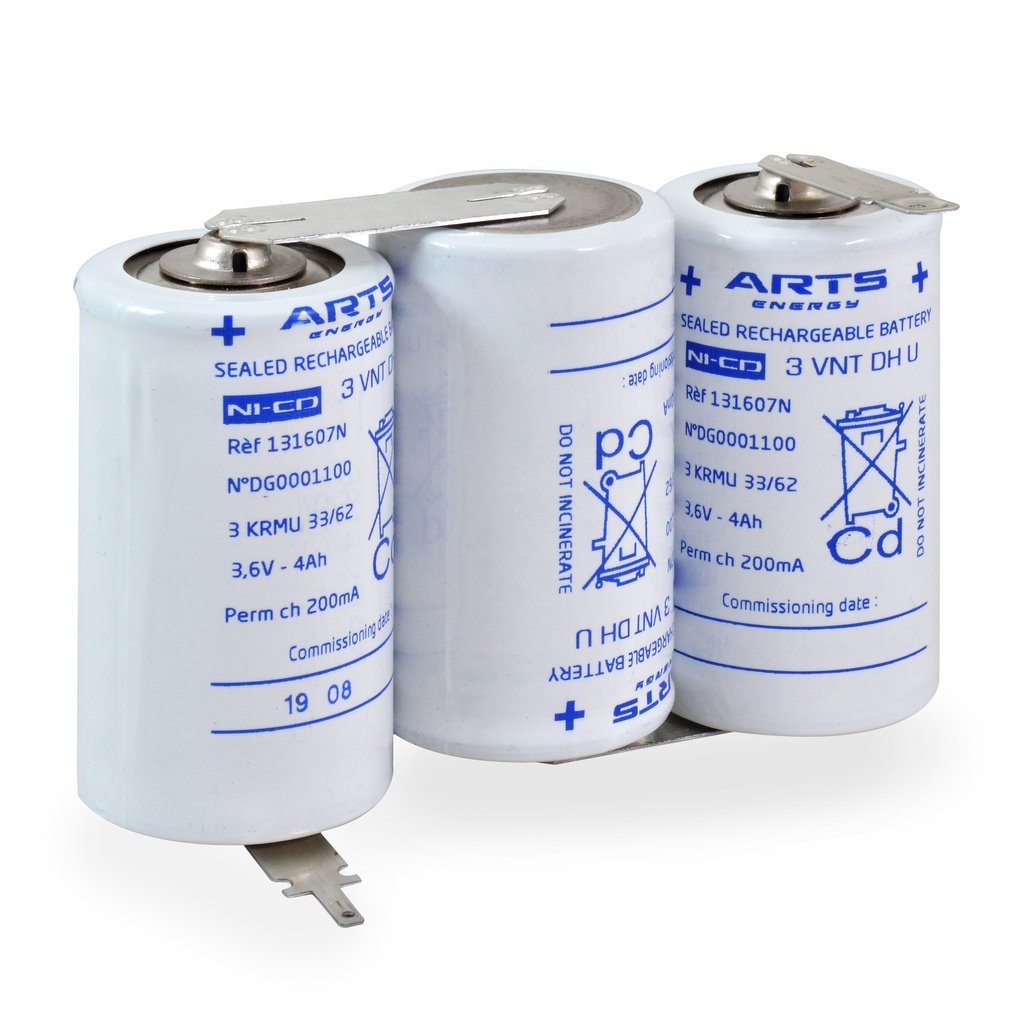 Boîte(s) de 1 Batterie eclairage secours 3 VNT DH U COTE/COTE 3.6V 4Ah