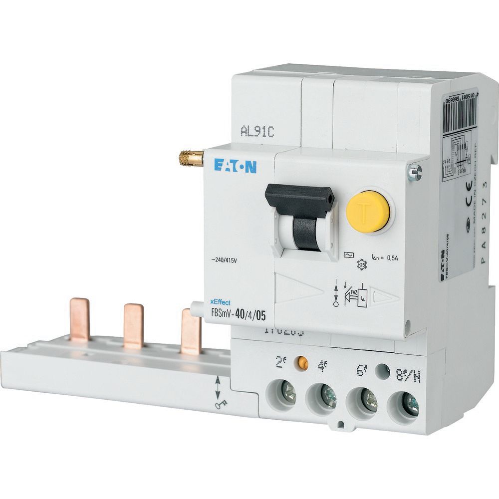 Bloc différentiel FBSMV pour FAZ, 4P, 40A, type AC, 300mA