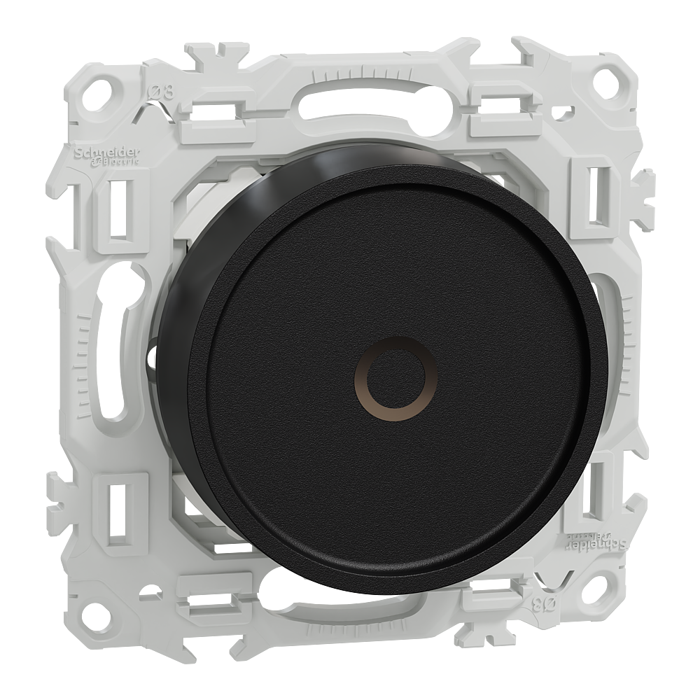 Wiser Odace - variateur rotatif connecté 2 ou 3 fils zigbee - noir onyx