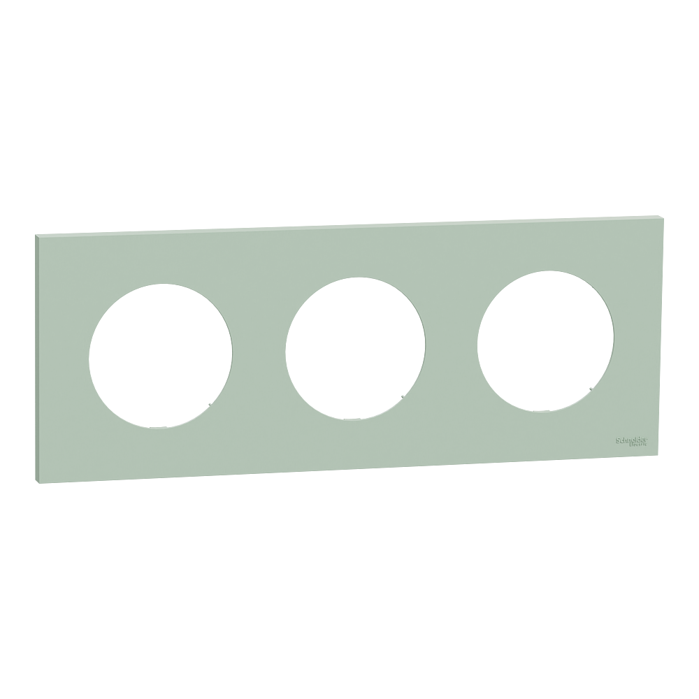 Odace - plaque de finition 3 postes - couleur Vert jade