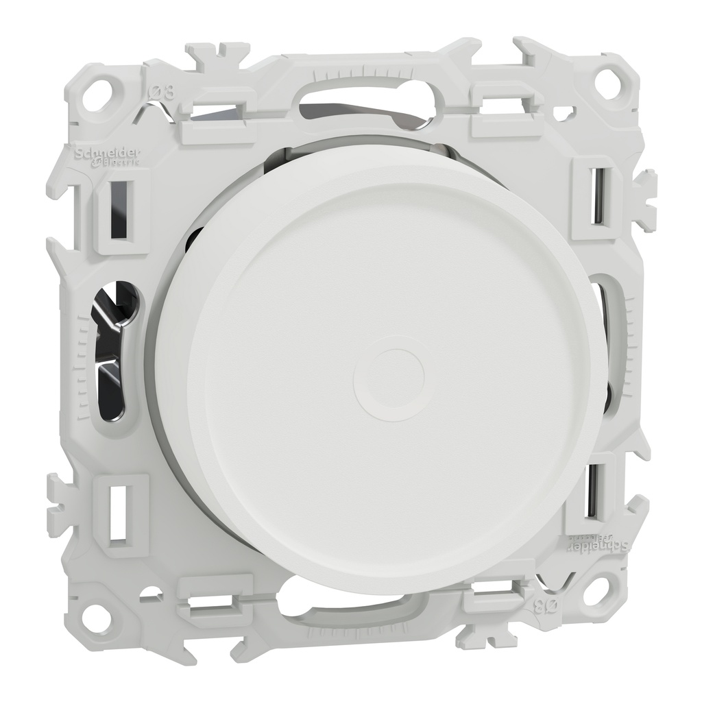 Odace - variateur de lumière universel 2 ou 3 fils - rotatif - blanc craie