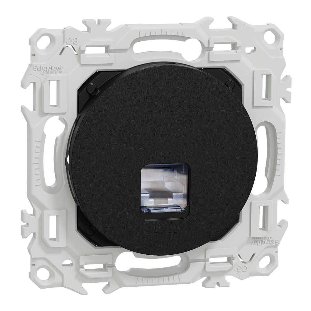 Odace - prise RJ45 - Cat6A STP grade 3TV - noir onyx