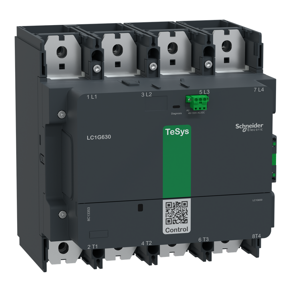 Contacteur TeSys LC1G 630A 440V 4P AC3 Standard 200-500V AC-DC bobine