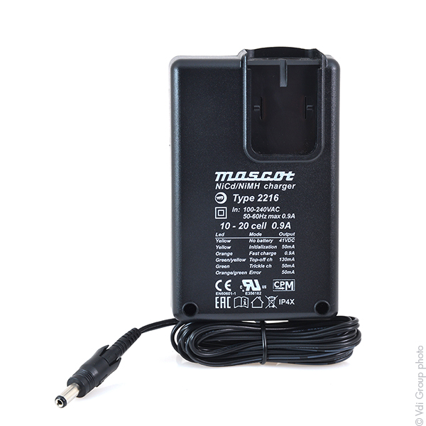 Unité(s) Chargeur NiCd/NiMH 10 à 20 cellules/0.9A 110-230V Mascot 2216