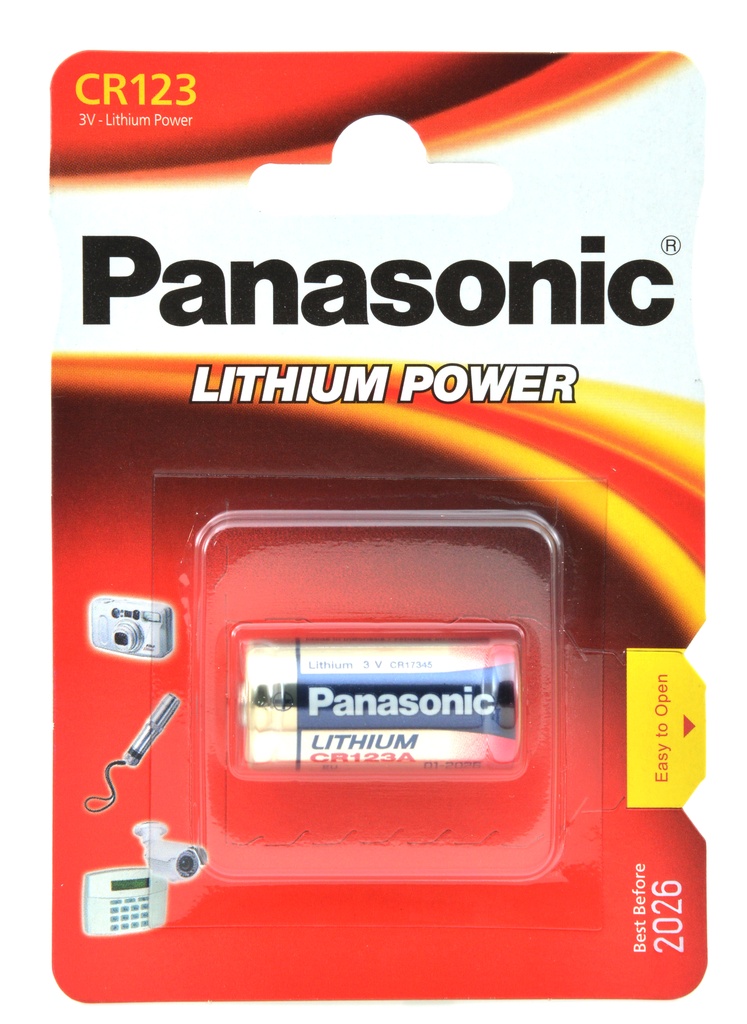 Pile(s) Pile lithium blister Panasonic CR123 3V 1550mAh