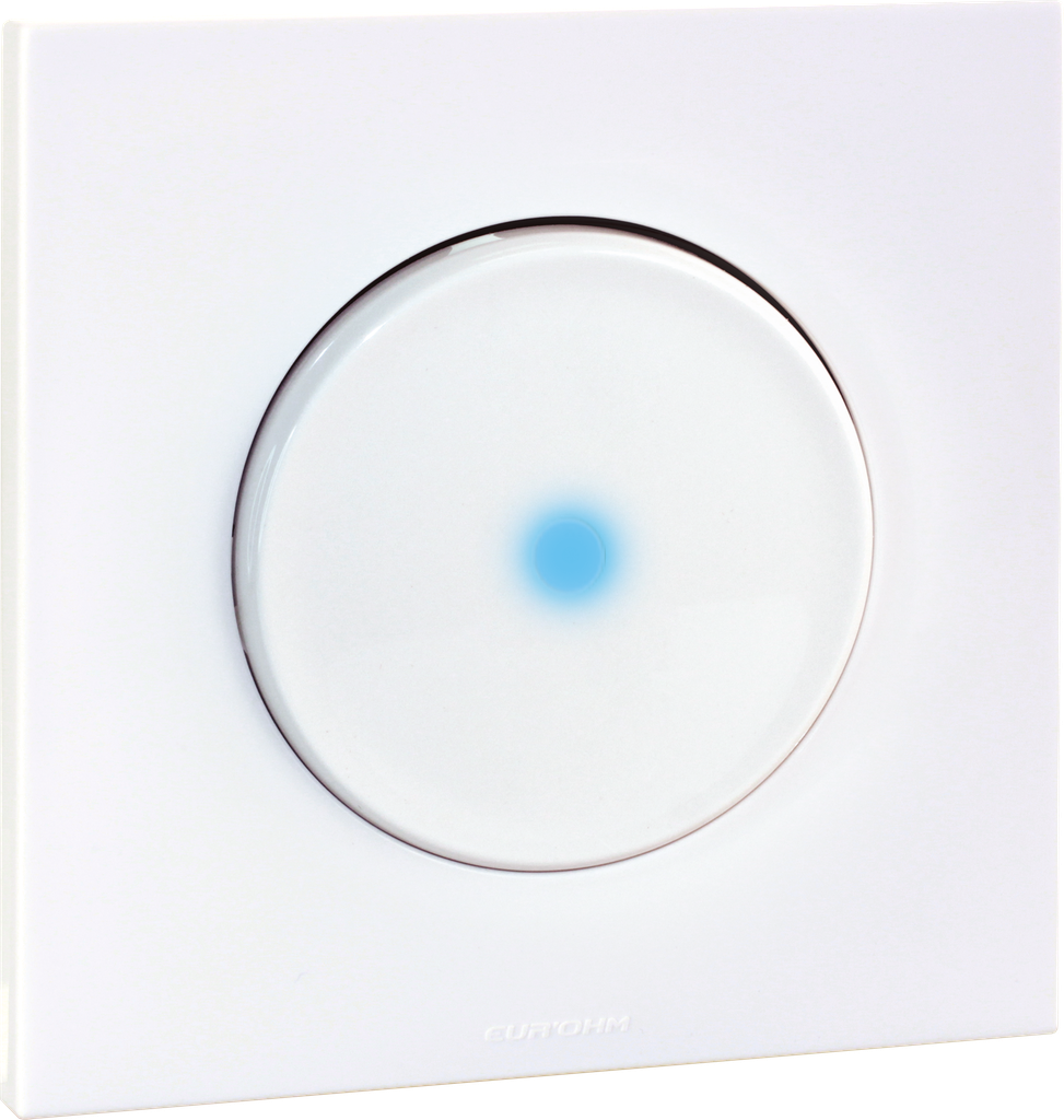Square - inter VV + voyant + plaque - blanc