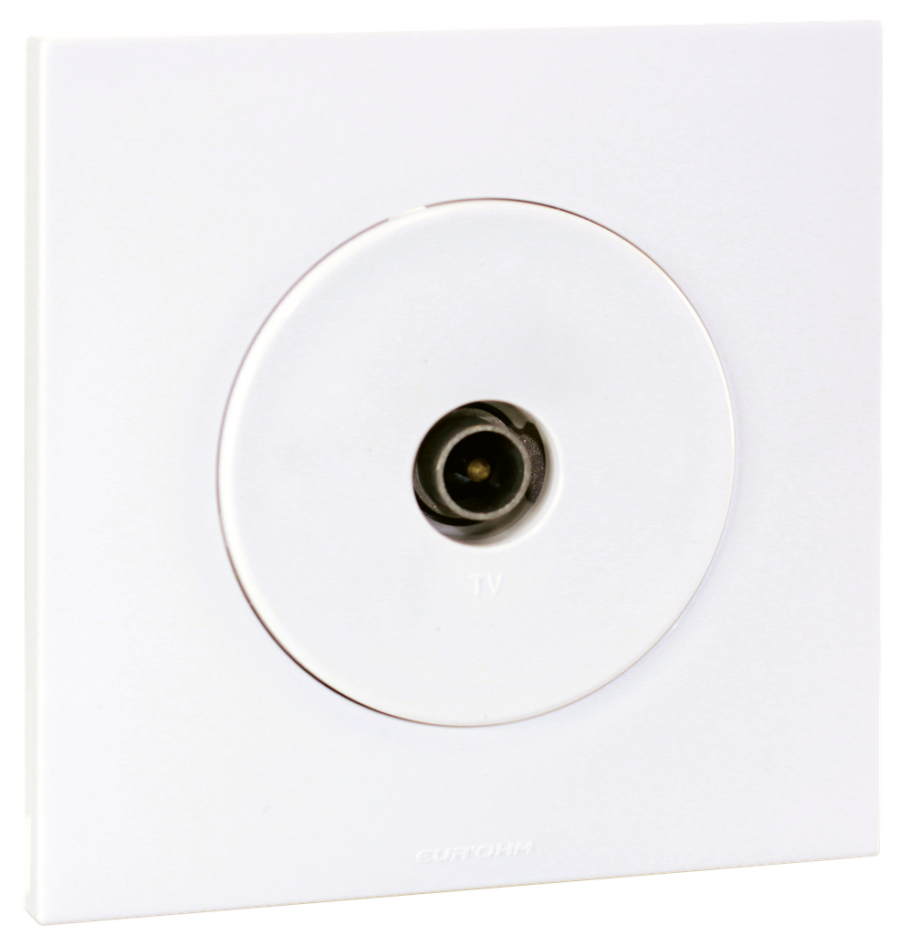 SQUARE - prise TV + plaque + griffes - BLC