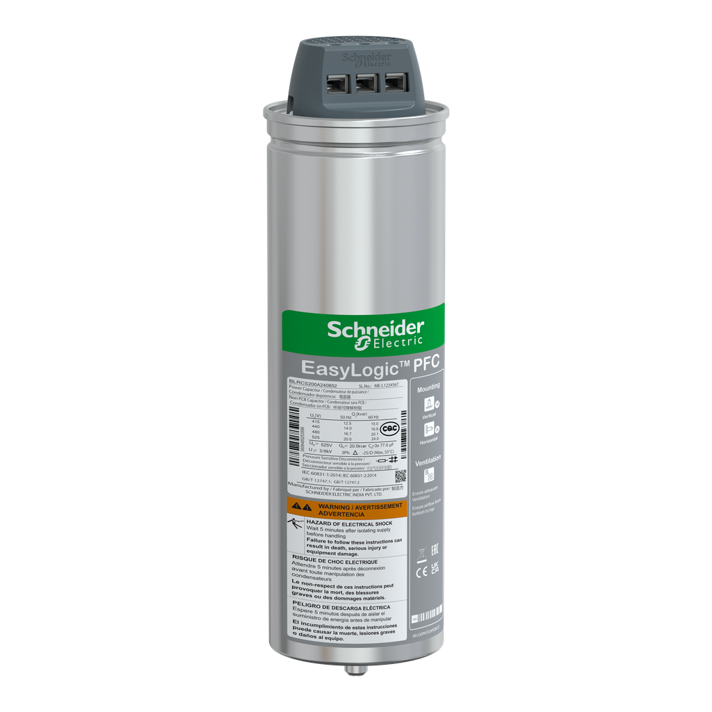 CONDENSATEUR CAN SDY 20/2 4KVAR 525V