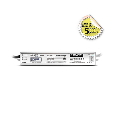 ALIM 24V DC LUMINEUX 45W IP67 5ANS