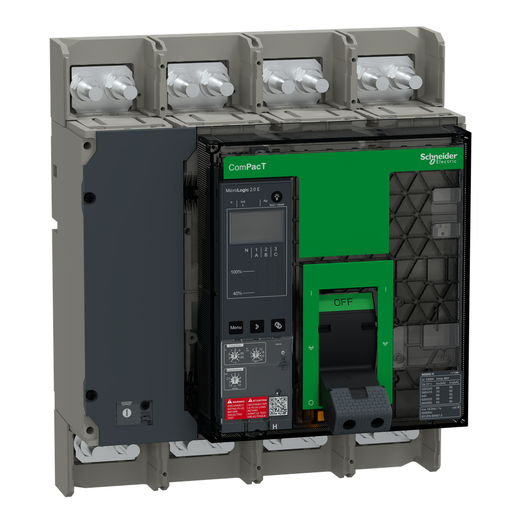 ComPacT NS800H - disjoncteur - MicroLogic 2.E 800A - 4P - 70kA - fixe - manuel