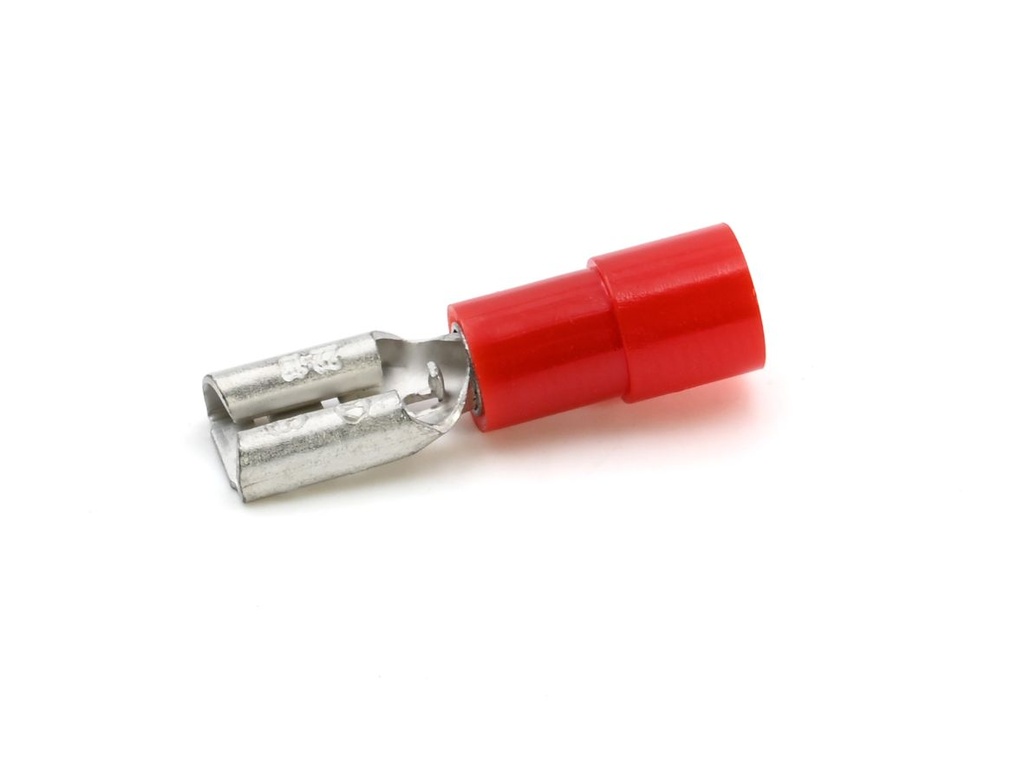 Clip femelle partiellement isolé rouge (0,25 à 1,5 mm²) - 2,8 X 0,5 mm