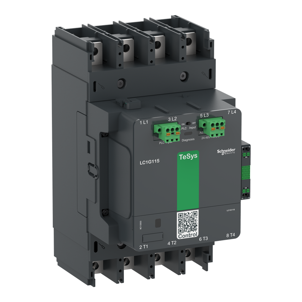 Contacteur TeSys LC1G 225A 440V 4P AC3 Advanced 200-500V AC-DC bobine