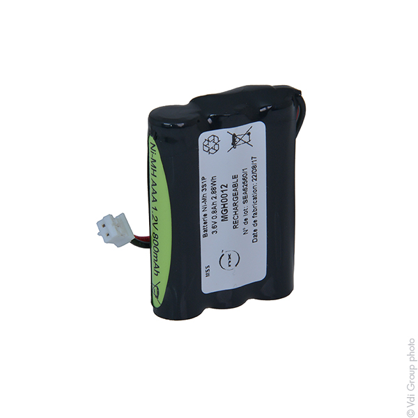 Pack(s) Batterie Nimh 3x AAA 3S1P ST1 3.6V 800mAh PHR-2