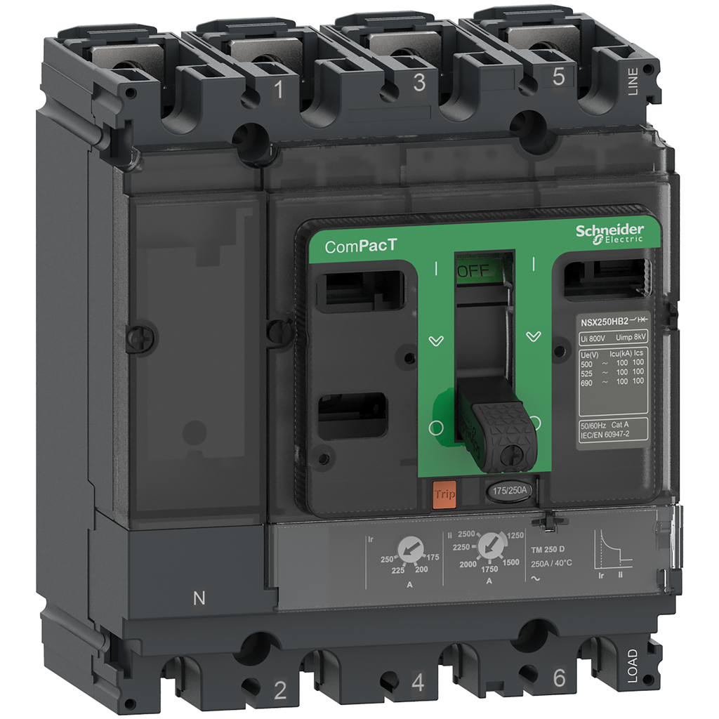 ComPacT NSX160N - Disjoncteur - TM-D 80A - 4P4D - 50kA - montage fixe