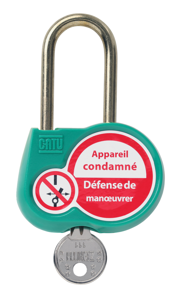 Cadenas vert anse 50mm diamètre 6mm clé aléatoire.