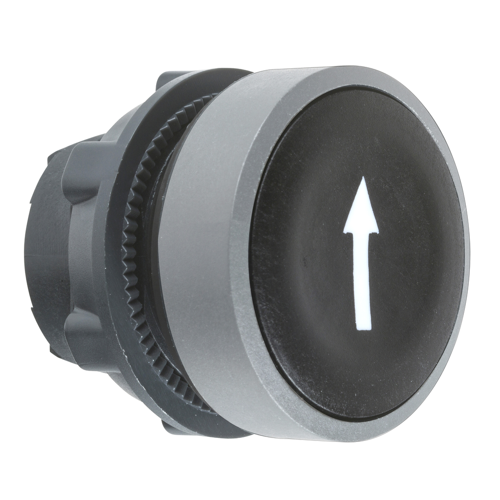 Harmony XB5 - tête de bouton poussoir - Ø22 - col grise - marqué - noir