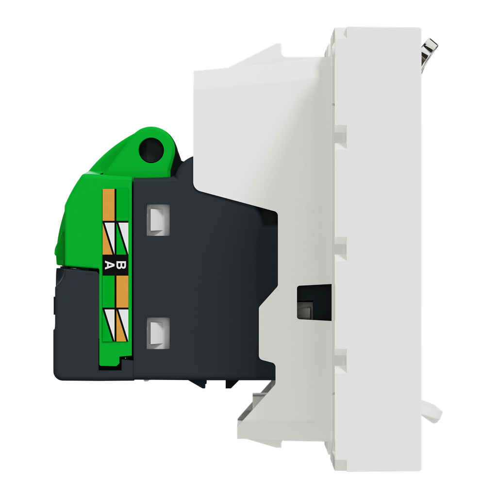 Unica - prise RJ45 simple - cat 6 FTP - 2 mod - Blanc - méca seul