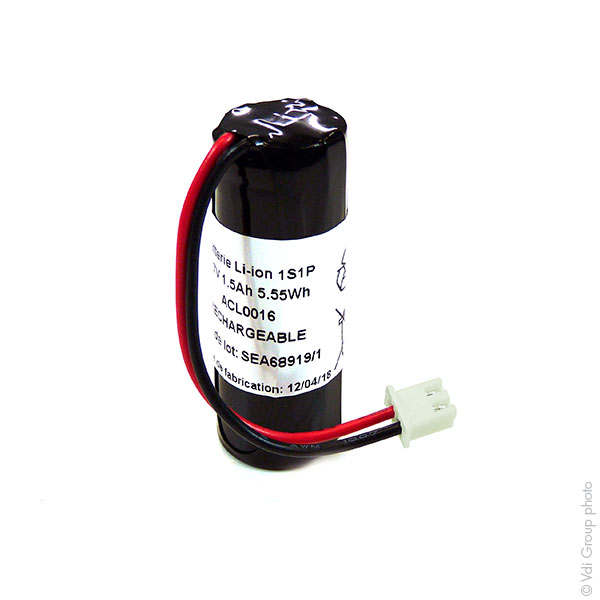 Pack(s) Batterie Li-Ion 1x 18500  1S1P  ST1 3.6V 1.9Ah JST