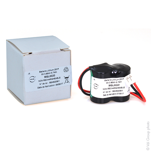 Pack(s) Batterie lithium 2x 1/2AA CR 2S1P ST1 6V 950mAh JST