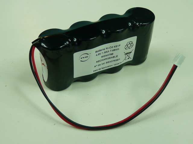 Pack(s) Batterie Nicd 4x SC  4S1P ST1 4.8V 1.6Ah JST