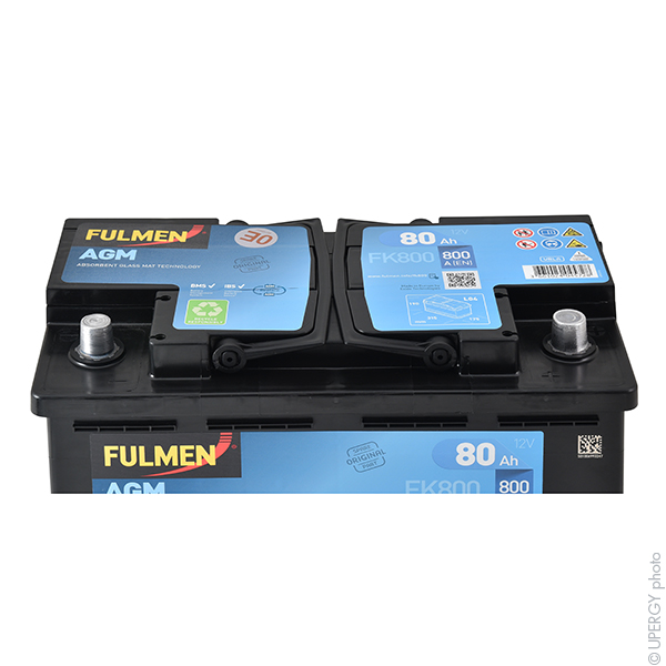 Batterie(s) Batterie voiture Fulmen Start-Stop AGM FK800 12V 80Ah 800A