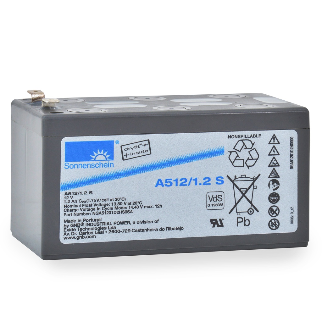 Batterie(s) Batterie plomb etanche gel A512/1.2S 12V 1.2Ah F4.8