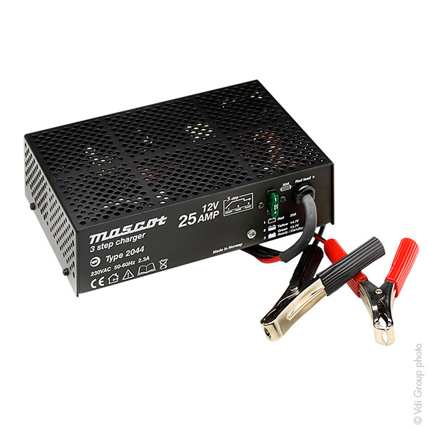 Unité(s) Chargeur plomb 12V/20A 110-230V Mascot 2044 - pinces crocodiles (Intell