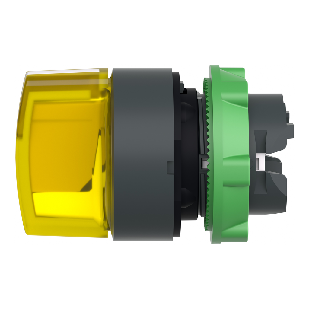 Harmony XB5 - tête bouton à manette lumineux - Ø22 - 3 pos fix - jaune