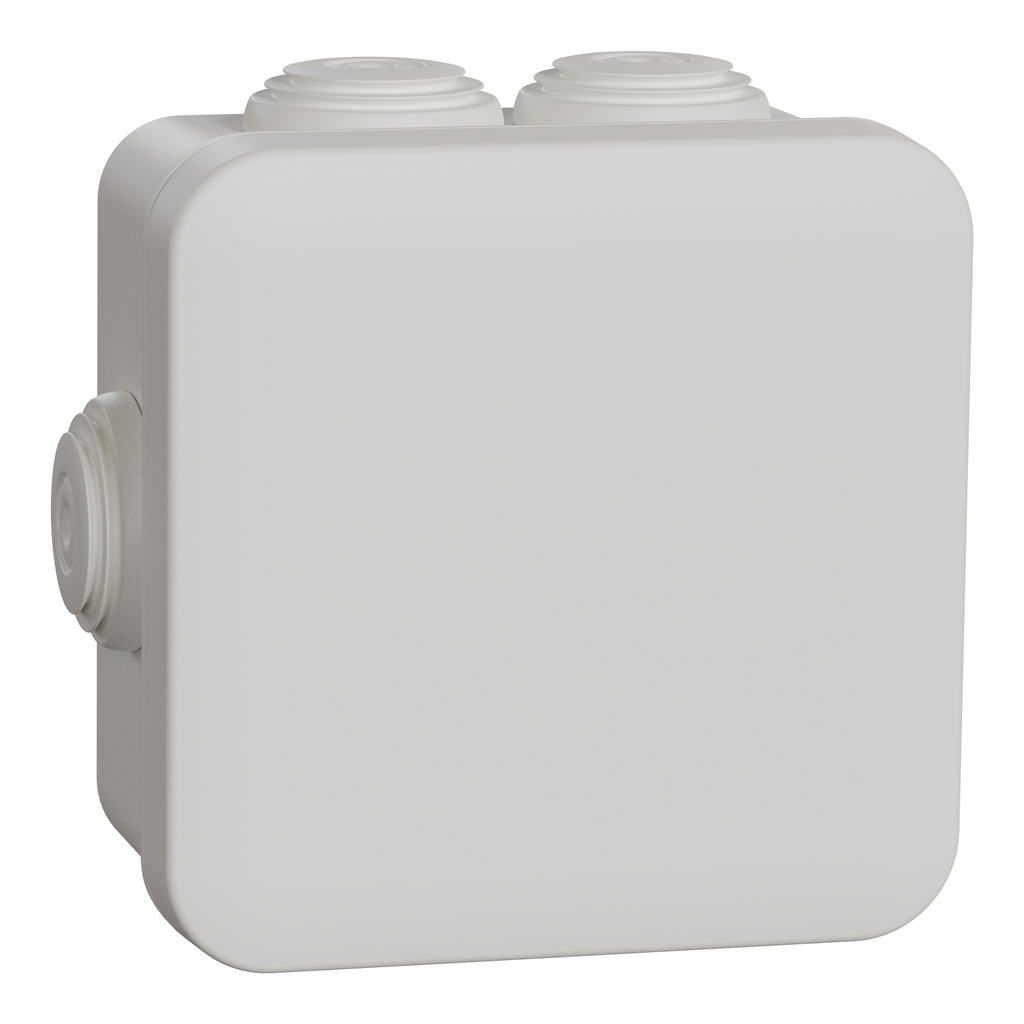 Mureva Box - boite de dérivation avec embouts - 80x80x45 - IP55 - blanc polaire