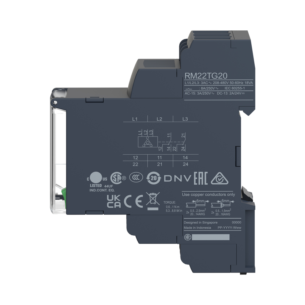 Harmony Control RM22 - relais contrôle de phases - 2OF - 208 à 480Vac