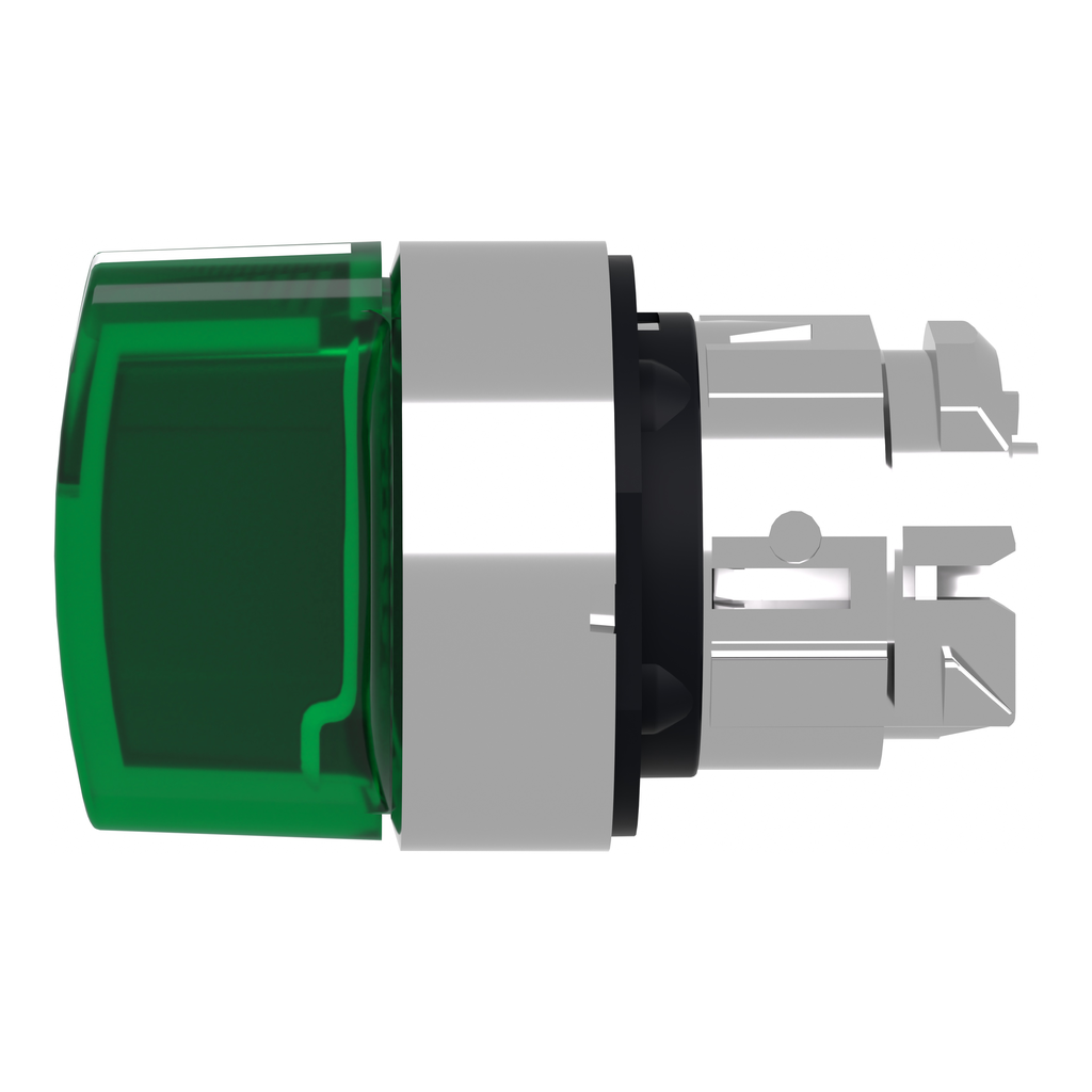 Harmony XB4 - tête bouton à manette lumineux - Ø22 - 3 pos rap C - vert
