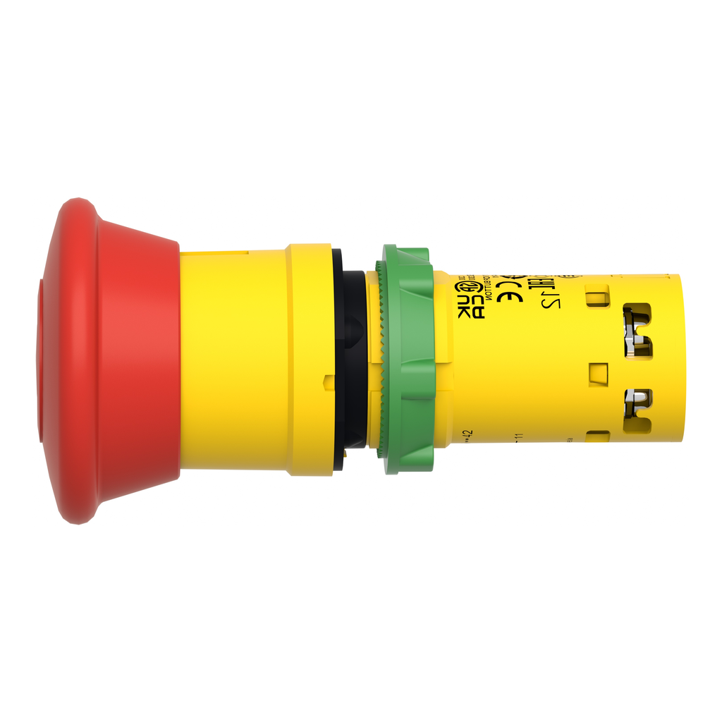 Harmony arrêt d'urgence - rouge Ø40mm - Ø22 - pousser-tirer - 1O