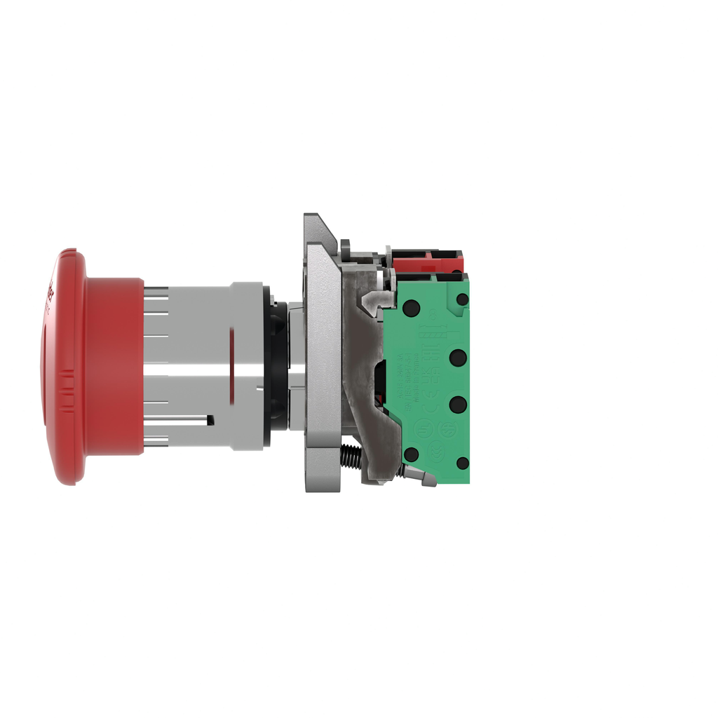 Harmony XB4 - arrêt urgence - Ø40 - pousser tourner - rouge - 1O+1F - push in