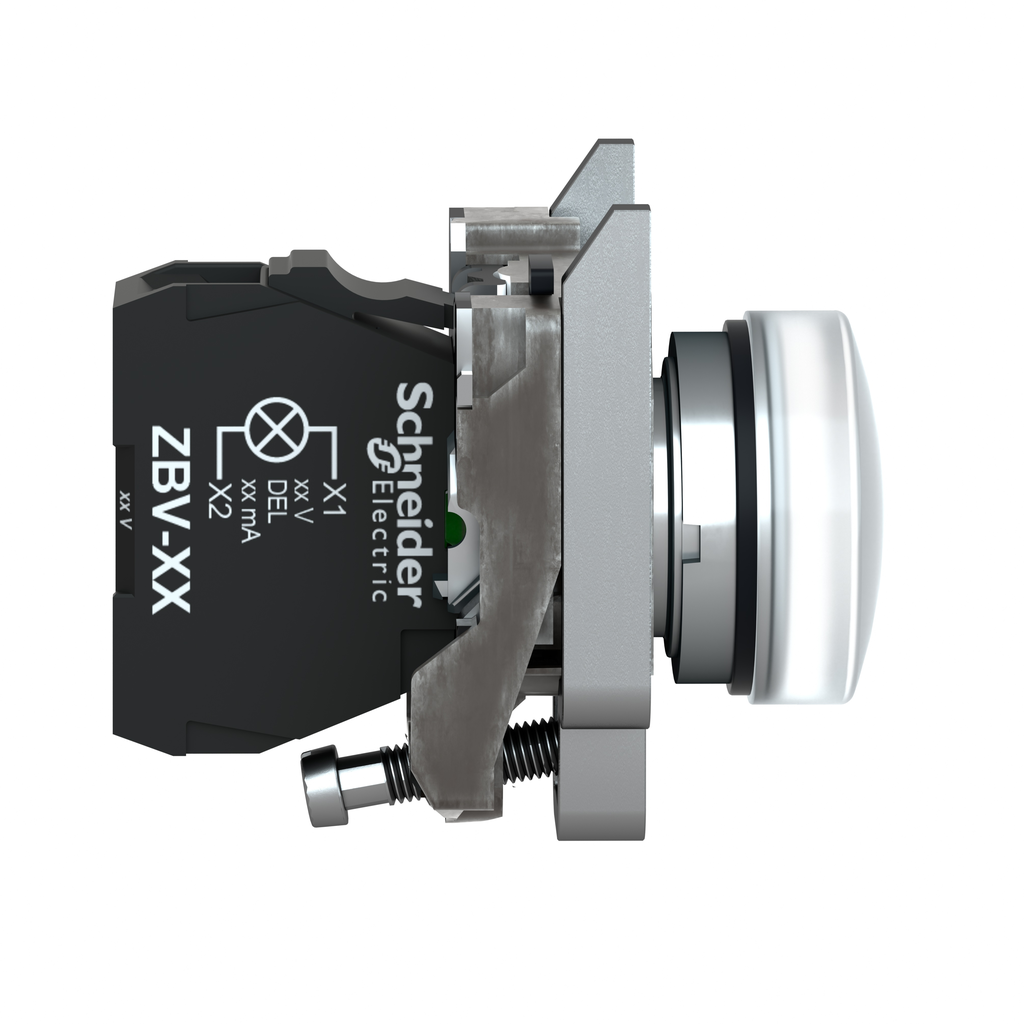 Harmony XB4 - voyant lumineux DEL - Ø22 - blanc - 230V - vis étrier