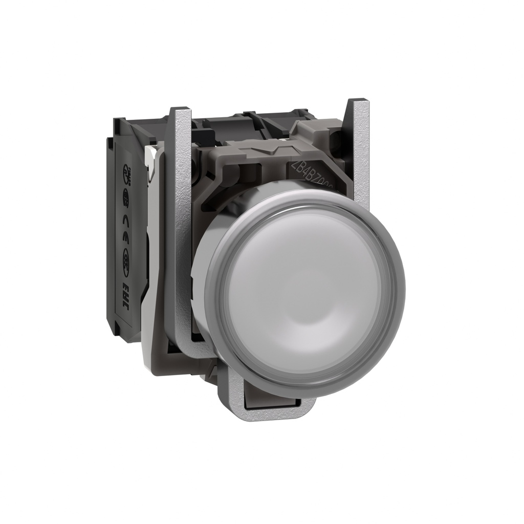 Harmony XB4 - poussoir lumineux LED - 1F+1O - blanc - Ø22 - 24VACDC