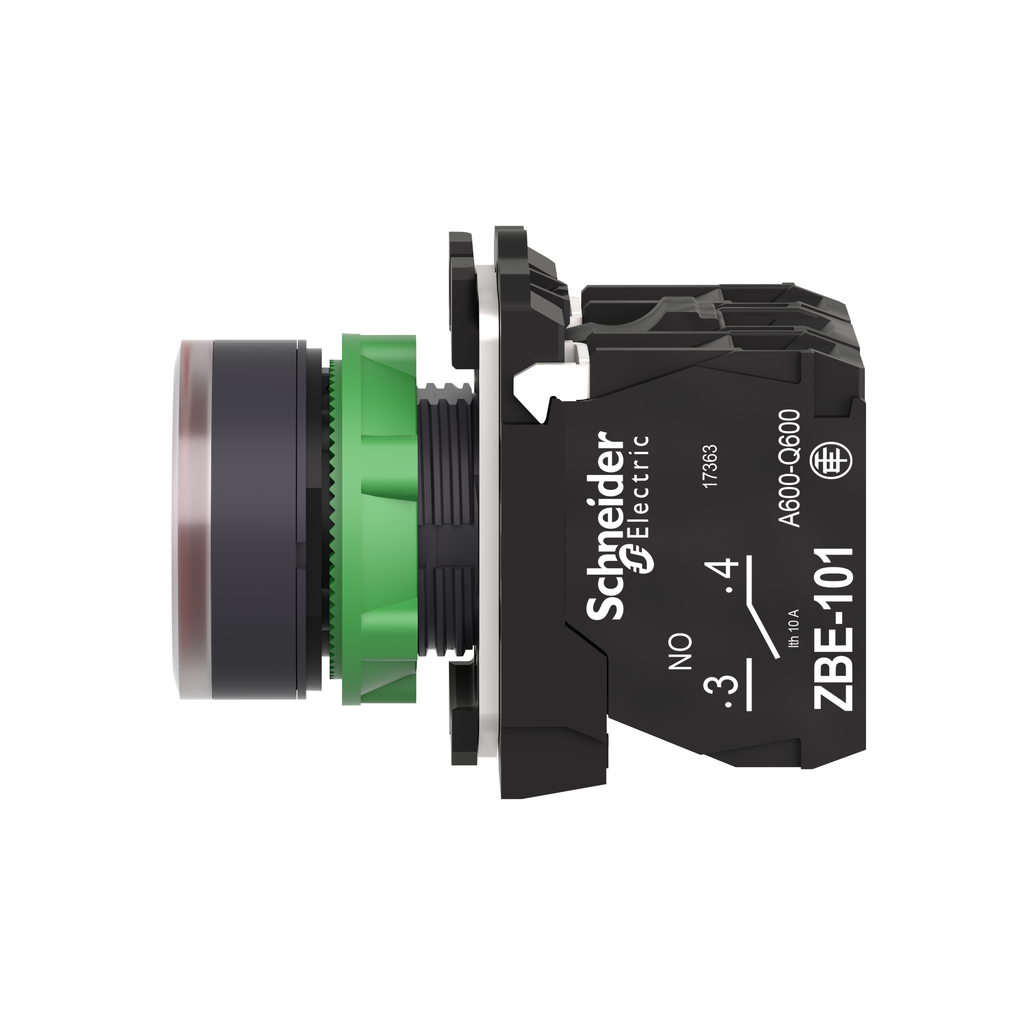 Harmony bt-pous lumineux rouge Ø22 -impulsion - 120V - 1O+1F