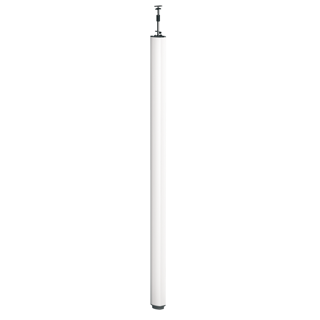 OptiLine 45, colonne fixe à vérin aluminium laqué blanc P 2 faces de 3,5 à 3,9 m