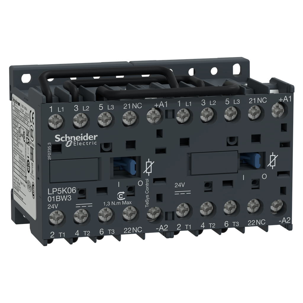 TeSys LP5K - contacteur inverseur - 3P - AC-3 440V - 6A - bobine 24Vcc